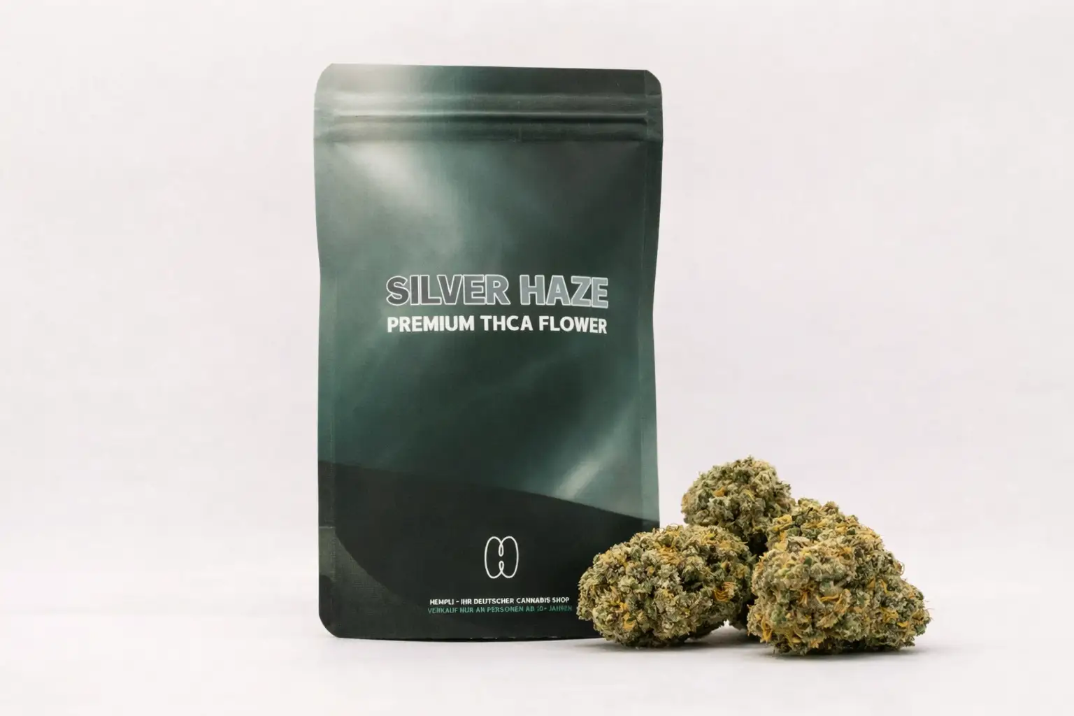 Silver haze - THCA-blüten und verpackung