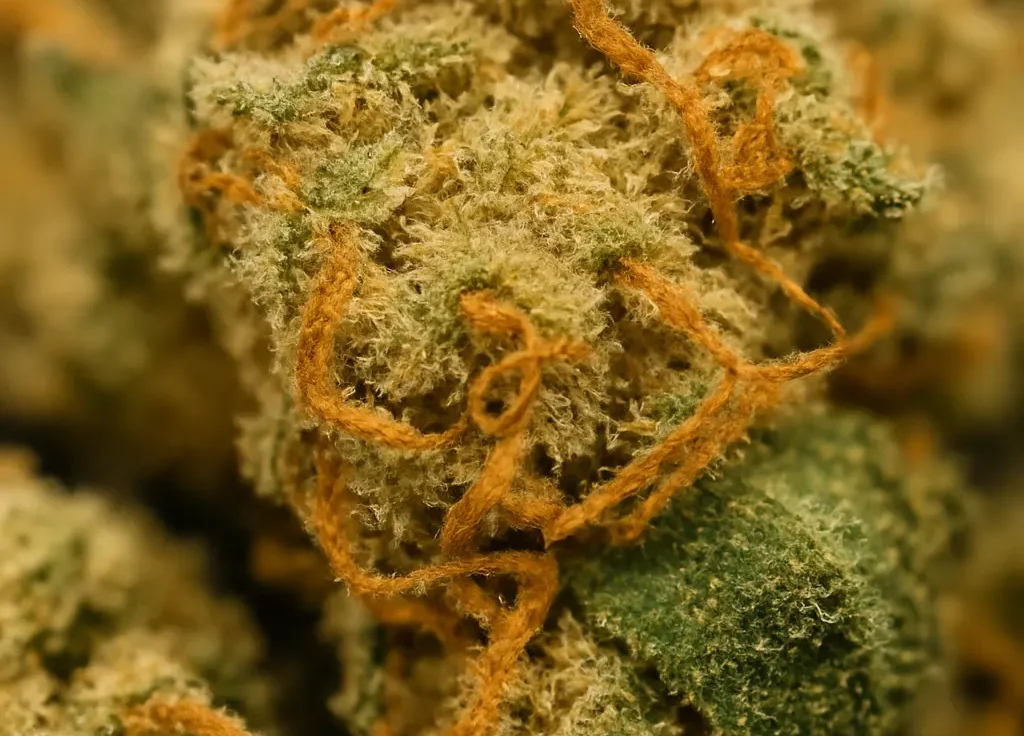 Lemon kush CBD-Blüten super closeup trichome