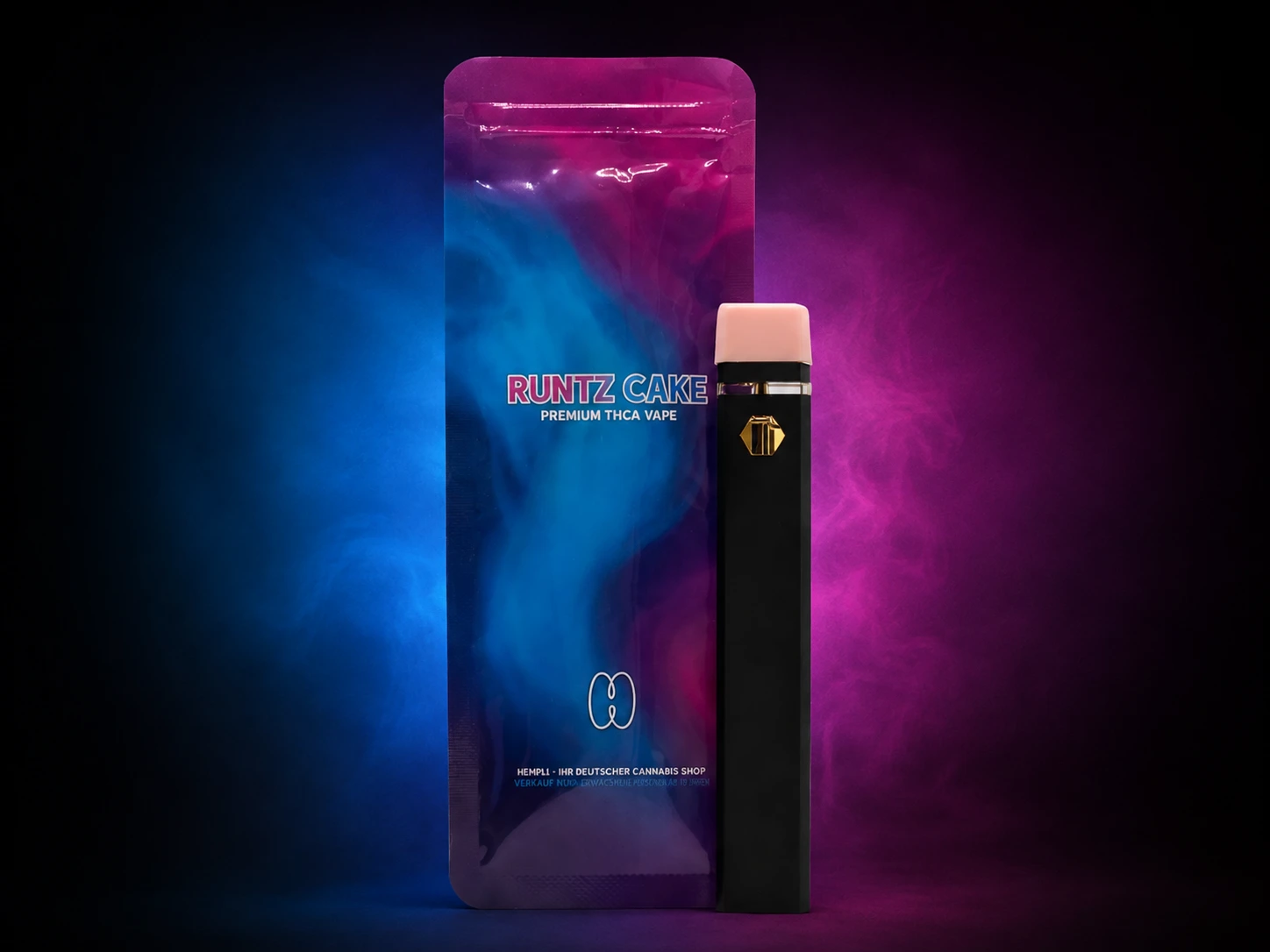 Thca vape - runtz cake und verpackung - Hempli