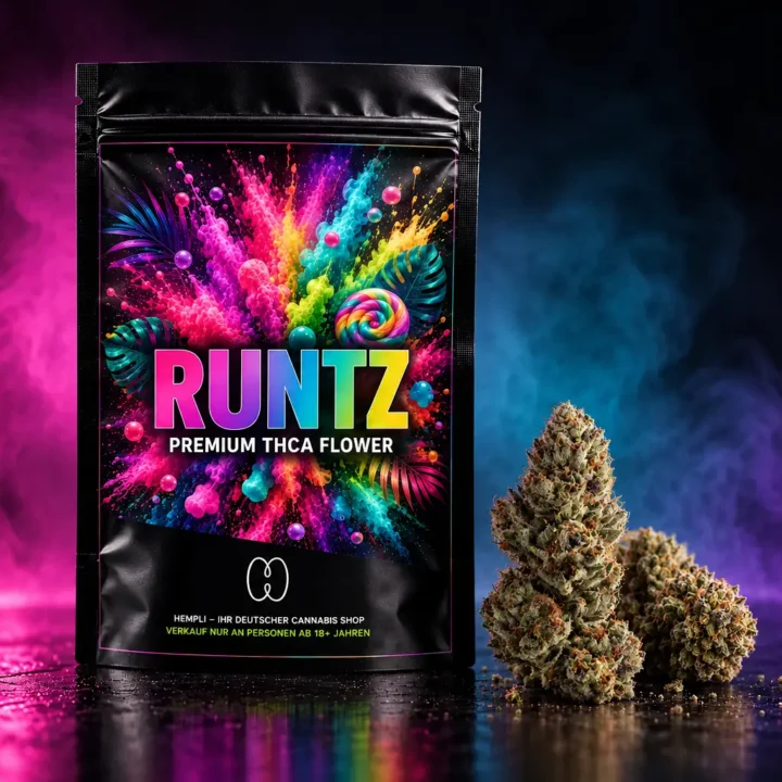 Runtz THCA Blüten und verpackung