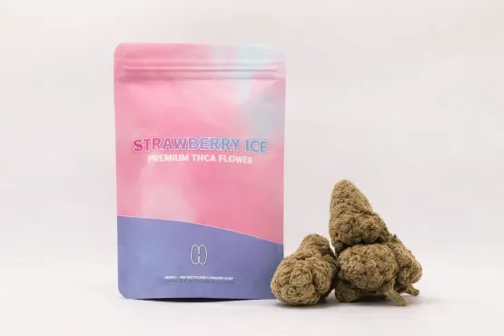 Strawberry ice - THCA-blüten und verpackung