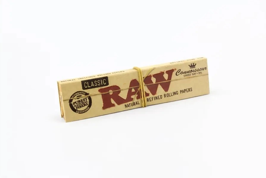 RAW Classic King Size Slim Papers mit Tips – natürliche, ungebleichte Rolling Papers pro Stück