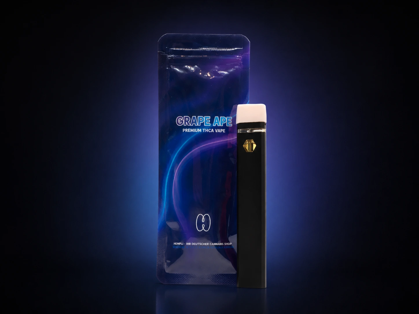 THCA cartridge - Grape Ape und verpackung