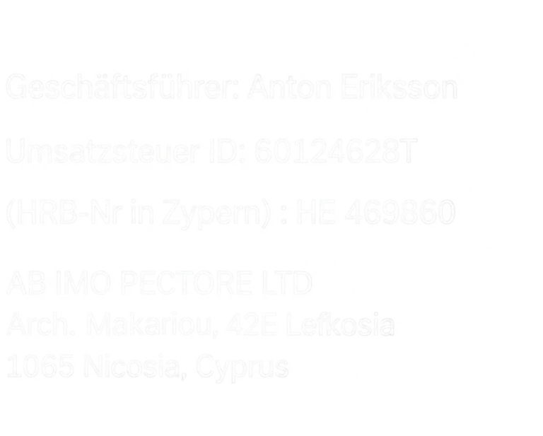 Unternehmensangaben der AB IMO PECTORE LTD in Zypern, Betreiberin von Hempli.de.