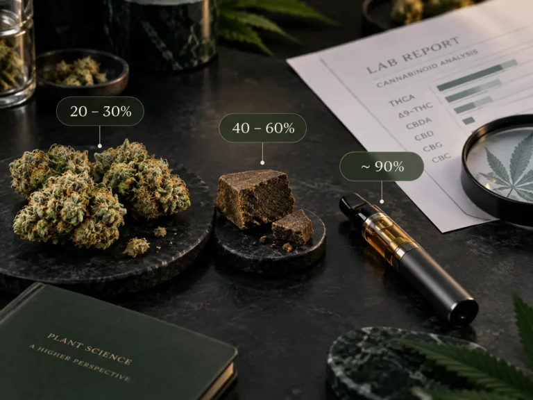 THCA-Gehalt bei Blüten, Hash und Vapes im Vergleich