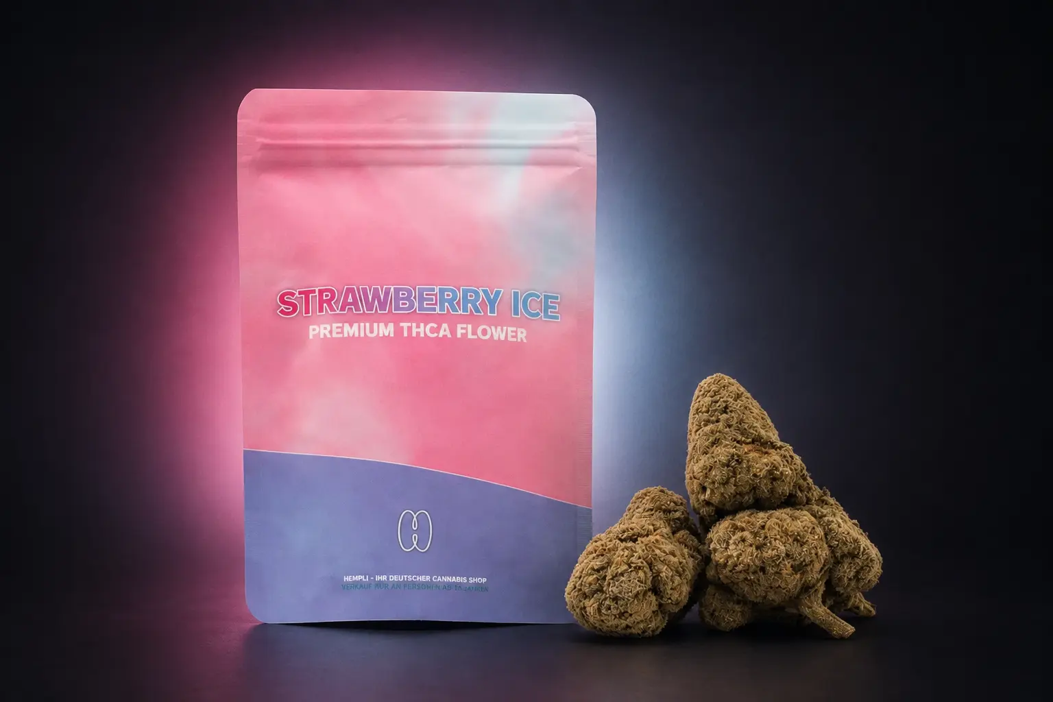 Strawberry ice - THCA-blüten und verpackung