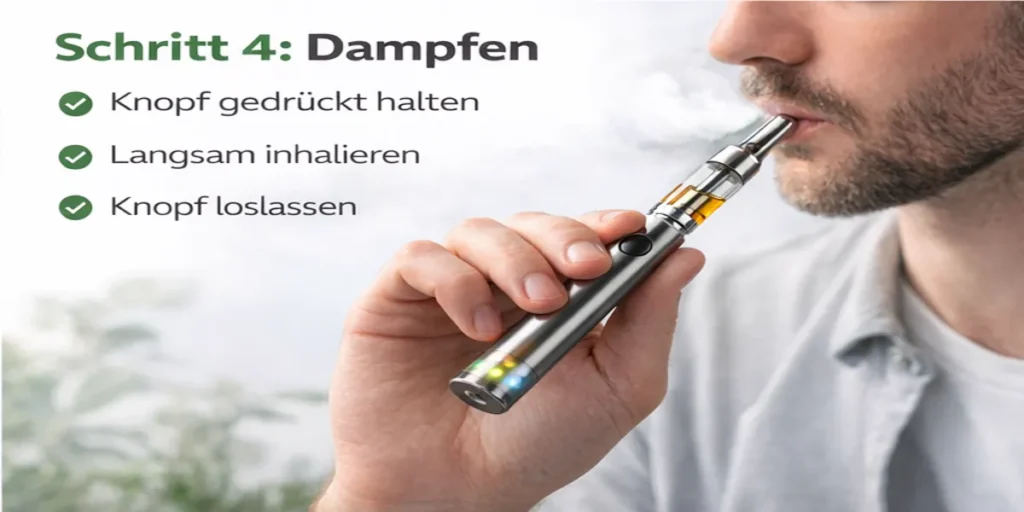 CCELL M3B richtig benutzen – Knopf drücken und langsam inhalieren